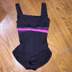 Gaynor Minden Soirée Leotard Black w/ Tank Straps